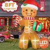 8FT Christmas Inflatable Gingerbread Man Christmas Blow Up Yard Decorations with Build-in LEDs Inflatable Christmas Decoration