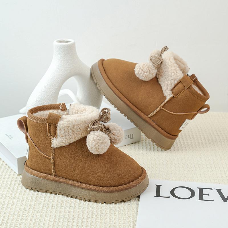 Girls' snow boots winter new children's snow shoes women's treasure autumn and winter piled thickened cotton shoes non-slip and warm