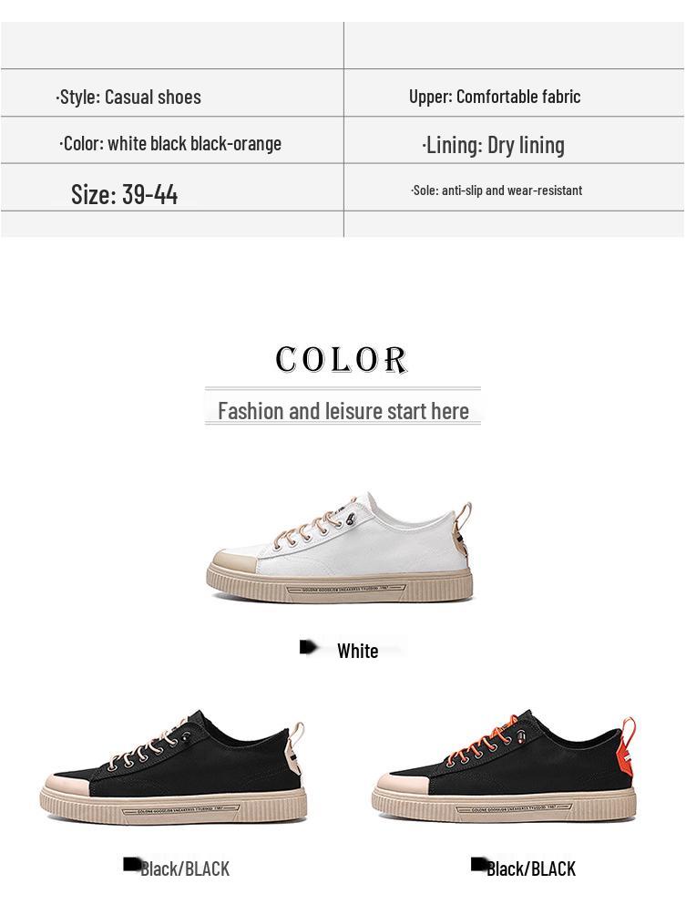Men's 2024 Spring Breathable Canvas Casual Shoes: Trendy, Versatile Board Shoes