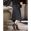 Women's Irregular Hem Plaid A-line Skirt