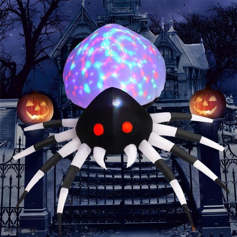 Inflatable Toy Scary Spider Halloween Inflatable Model Luminous Inflatable Model Halloween Atmosphere Decoration Model