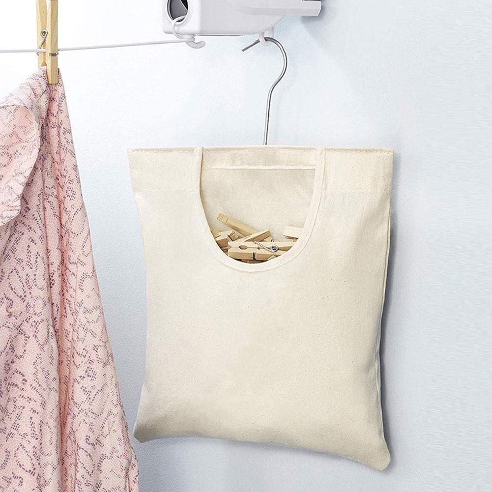Clothes Drying Storage Bag Canvas Clothes Pin Storage Bag Clothespin Holder Bag Washable Hanging Laundry Clothes Pin Organizer