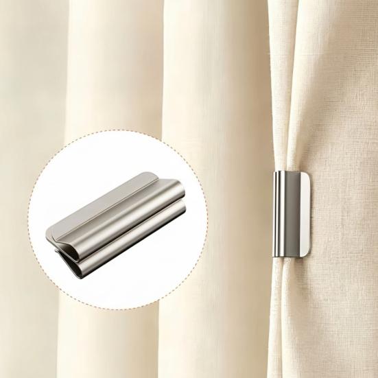 Curtain Magnets for Closure, Detachable Metal Curtain Magnets, Magnetic Curtain Clips, Hold Curtains Closed for Blackout Curtains Drapes Shower Liners