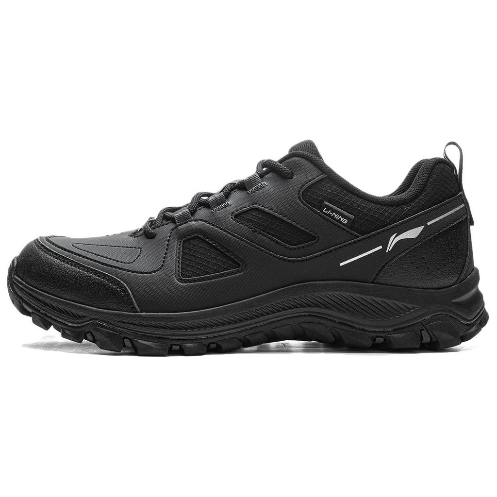 Li Ning Synthetic Leather Cushioning Abrasion Resistant Breathable Low Top Casual Shoes Men's Black AGCV415-4