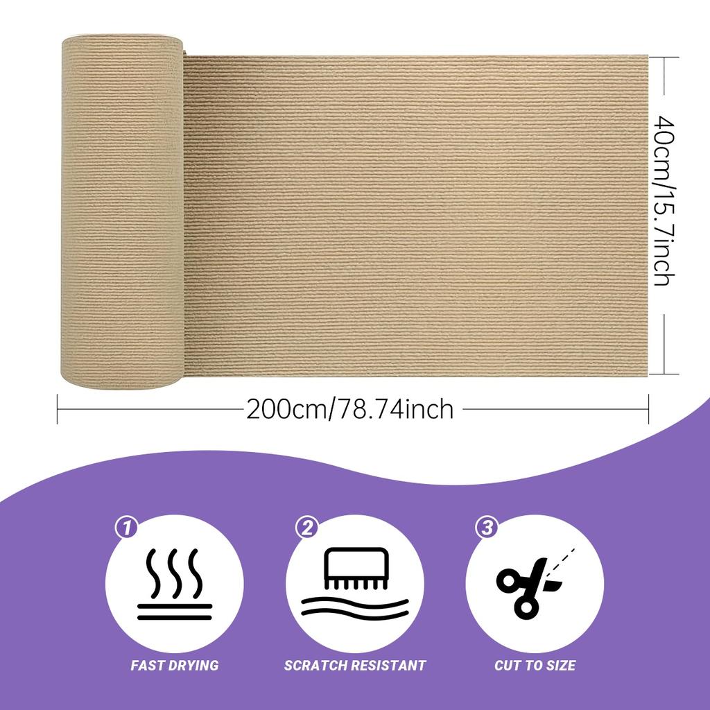 One Piece of Self-Adhesive Cat Scratching Mat, a Sturdy Sisal Protector for Furniture, Customizable Scratching Pad for Safeguarding Couches, Sofas