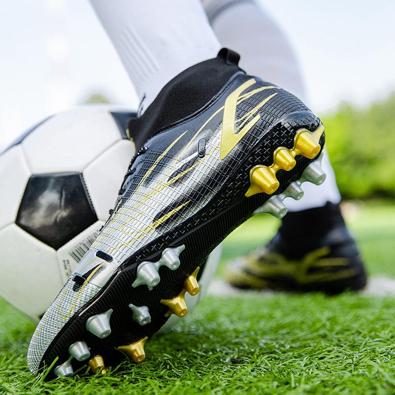 Football Shoes Fly-woven Socks Mouth Tf Broken Nails Artificial Turf Training Long Nails Competition Shoes Parent-child