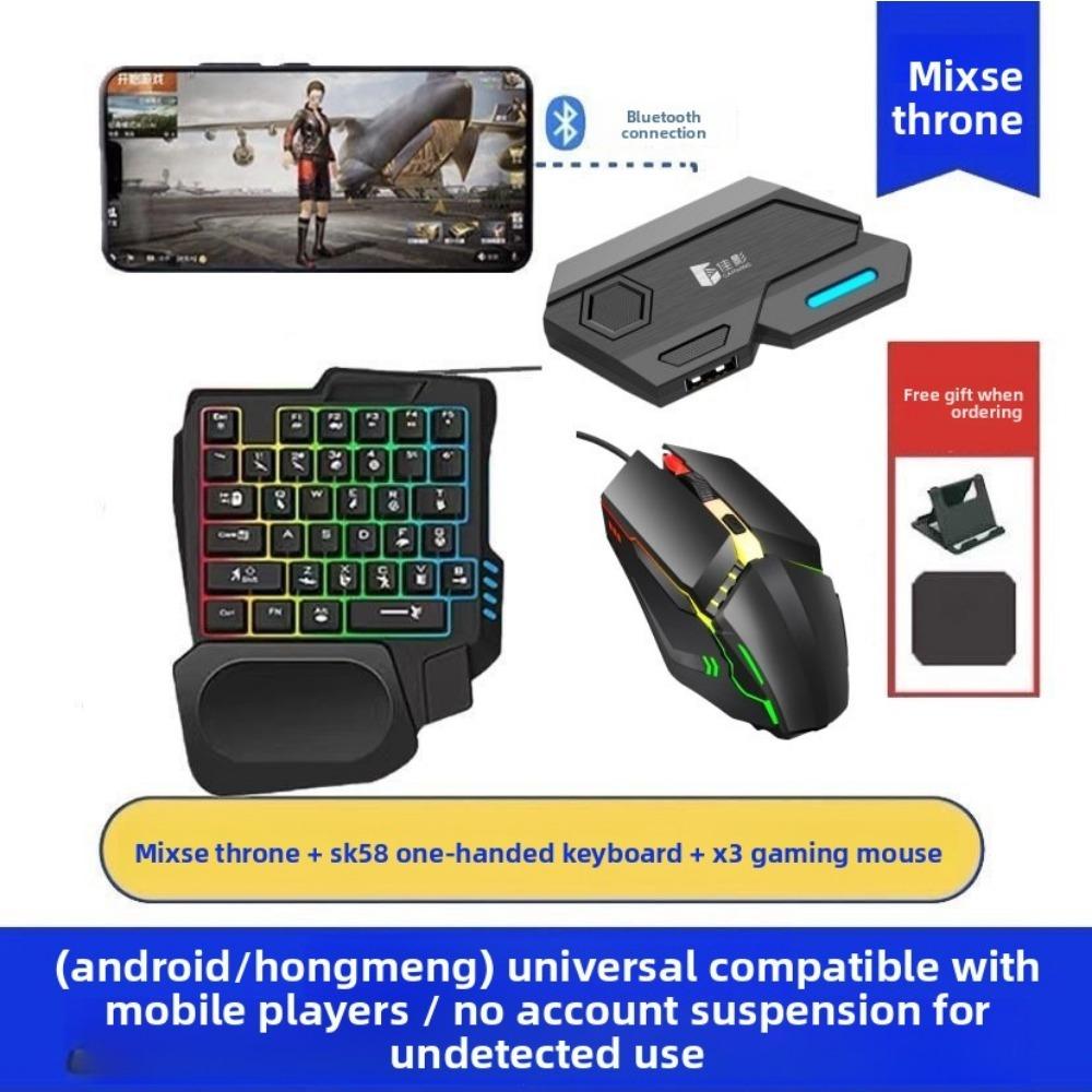 One-handed Keyboard Colorful Mechanical 35 Keys with Mobile Phone Throne PUBG Handle Mobile Game Chicken Eating Artifact