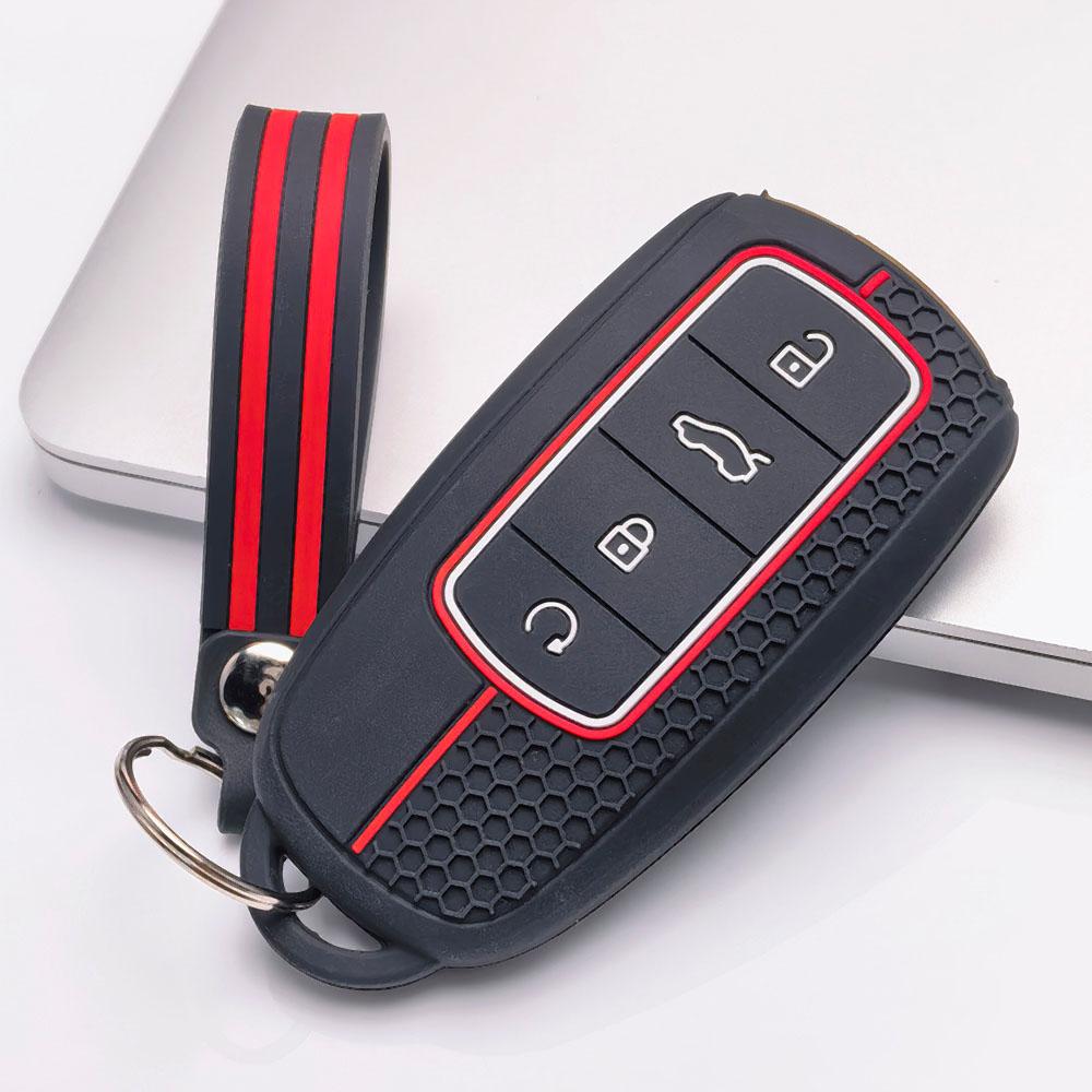Schlüsselabdeckung für Chery Tiggo7 Tiggo8 Tiggo5X Arrizo5 Arrizo6 mit Schlüsselanhänger Kratzschutz Stoßfester Schutz Weiche Grifftextur