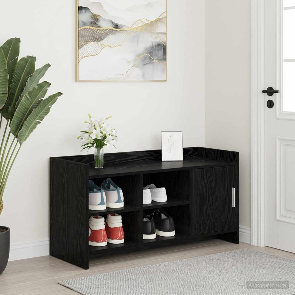 Shoe Cabinet Black Oak 100 x 39.5 x 51 cm Particleboard