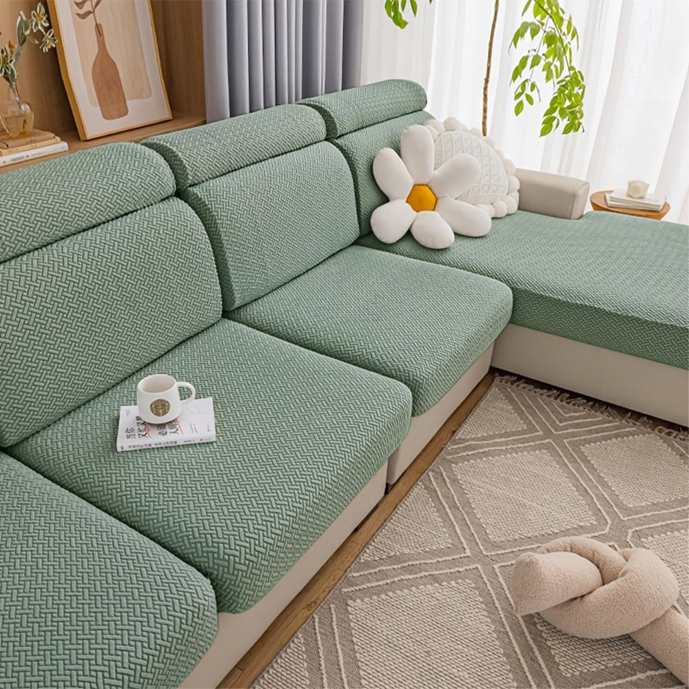 Jacquard Sofa Seat Cushion Covers Elastic Solid Color Couch Covers For Sofa Removable Sofa Covers Chaise Lounge Living Room