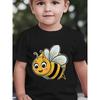 European Sizes Boys' Short-Sleeve Cartoon Bee Cute Joyful Face Fun Summer Breathable Printed Top for Toddlers and Kids