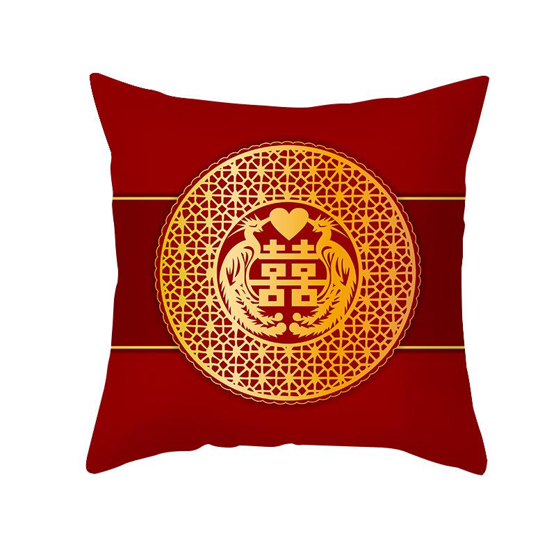 Short Plush Year of The Ox Pillow Insurance Company Gift Cushion Big Red Fortune Pillow Office Cushion