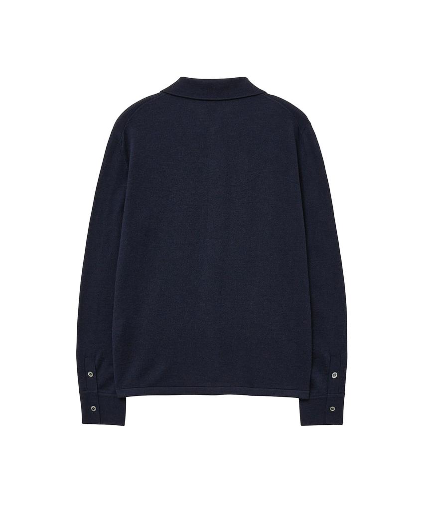 IOLO Silk Blended Knit Shirt_Navy