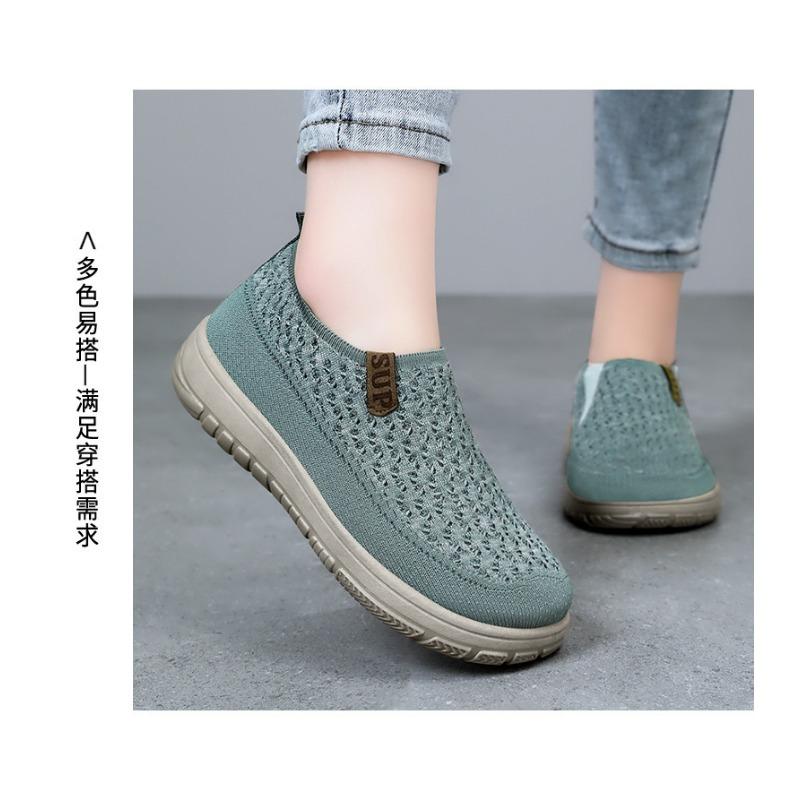 Dámské jednobarevné všestranné ležérní boty, nazouváky, dámské boty s měkkou podrážkou, které neunavují, ploché boty