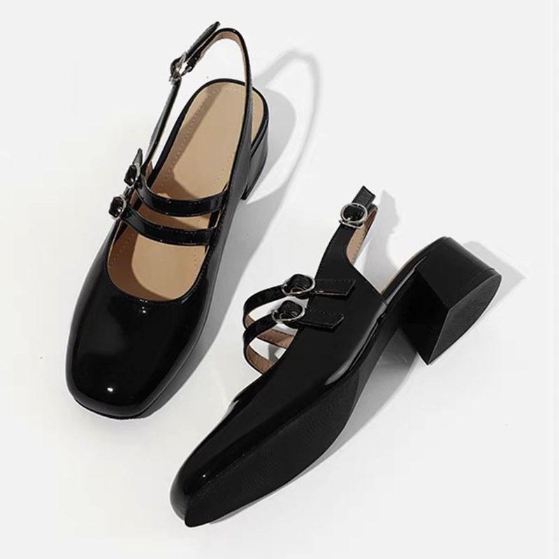 

French retro French Mary Jane shoes bag head sandals women s spring and summer 2024 new single shoes thick heel high heels 35