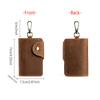 Crazy Horse Leather Key Bag Men's Multi Functional Waist Hanging Keys Cards Cover