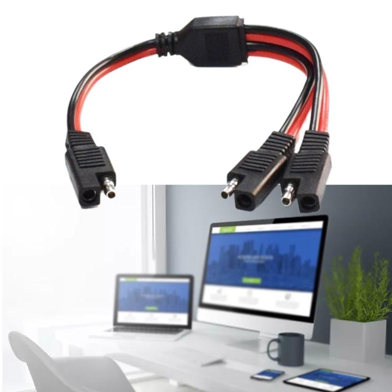 1 a 2 SAE 14AWG Cabo de extensão 14AWG Conectores automotivos de energia Cabo de energia para carga de bateria de painel solar