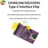 USB to 1/2/4/8 TTL Serial Communication Conversion Module High-Speed Ch348/344/342/Ch343 Chip  Type C