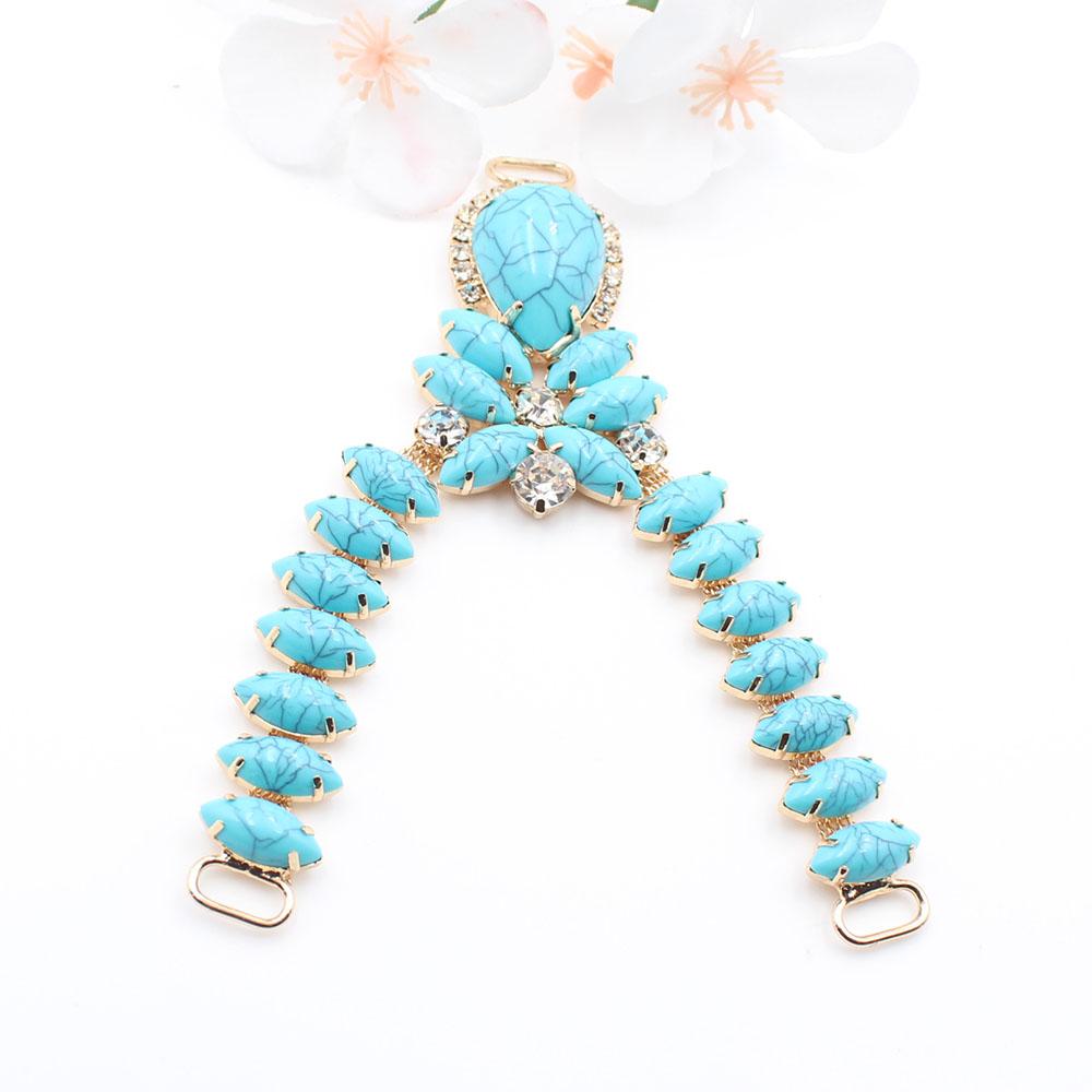 New 1pcs Collar Buckle Crystal Chain DIY Clothing Sewing Accessories Bikini Connector Buckle Fashion Beach flip flops Chain