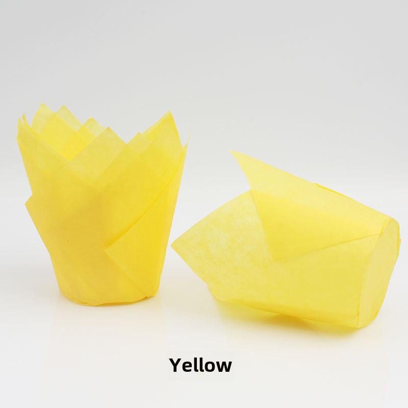 Mehrfarbige Flammen Hochtemperatur Ölfest Tulpenförmige Cupcake-Förmchen