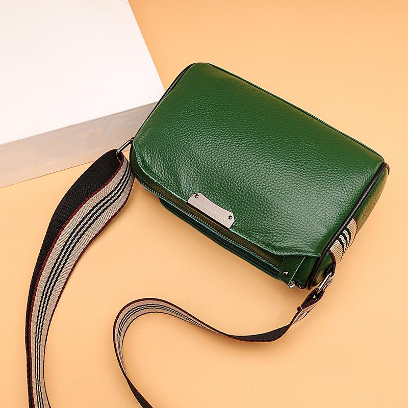 New Arrival Women's Top Grain Leather Mini Bag - Color Block Crossbody Shoulder Bag with Spacious Design for Casual & Trendy Outfits