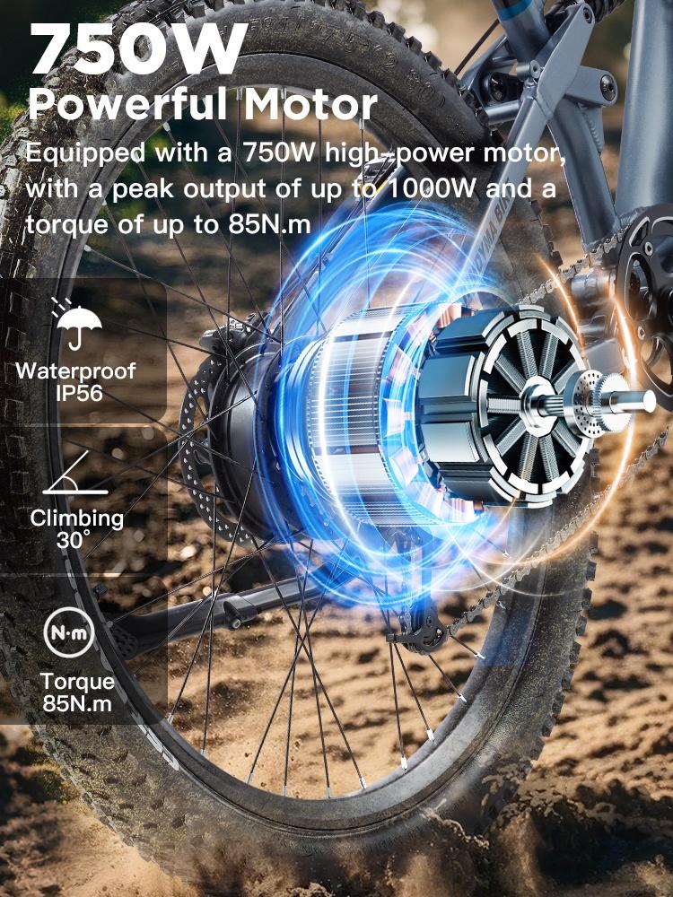 KIMDYMA K01 1000W Torque Sensor Electric Bike - Fat Tire Ebike with 48V20Ah Battery, Throttle, 50km/h Top Speed