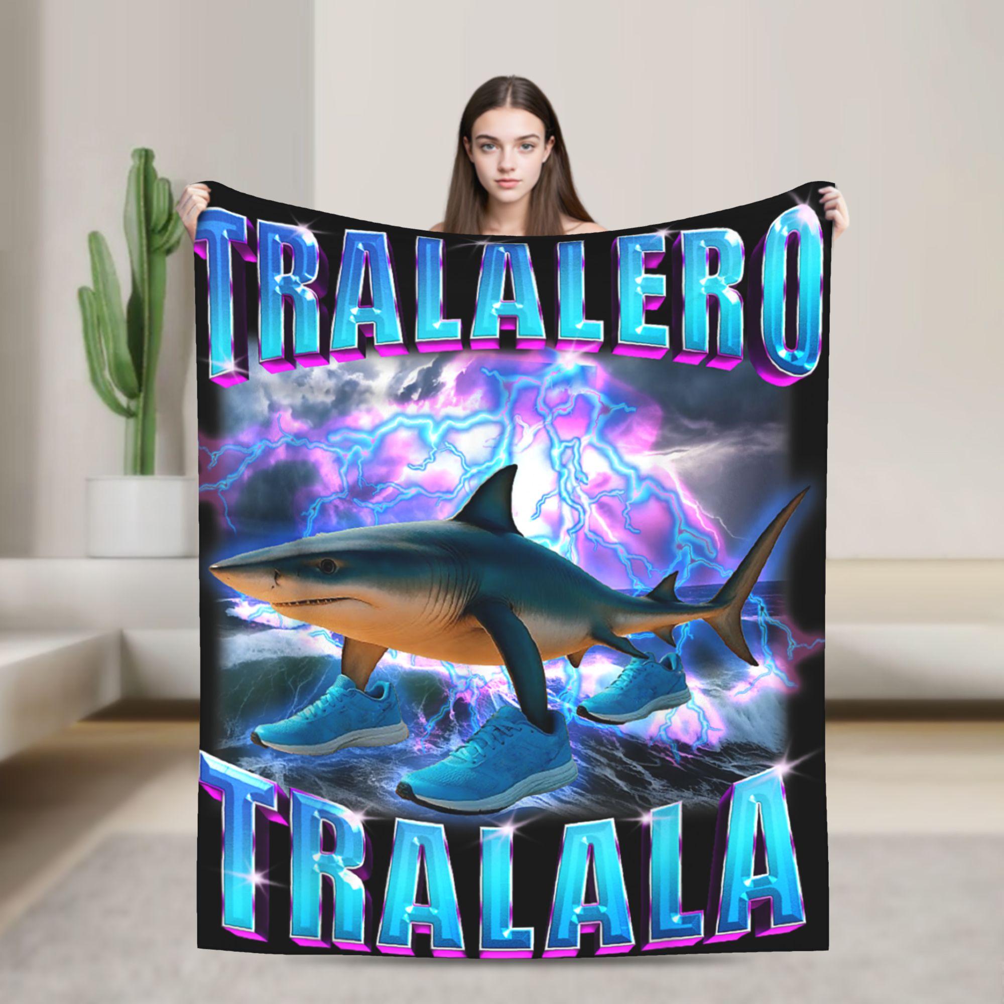 Italian Brainrot Cappuccino Assassino Fun Cappuccino Meme Blanket Soft Funny Plush Throw Blanket For Flannel Bedspread Bed Cover 76x102cm