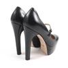 Pristine GUCCI pumps Belt design, almond toe, thick sole black leather Women  Used