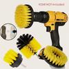 3pcs/set - electric drill scrubbing brush drilling brush kit, carpet glass car tire plastic circular cleaning brush nylon brush
