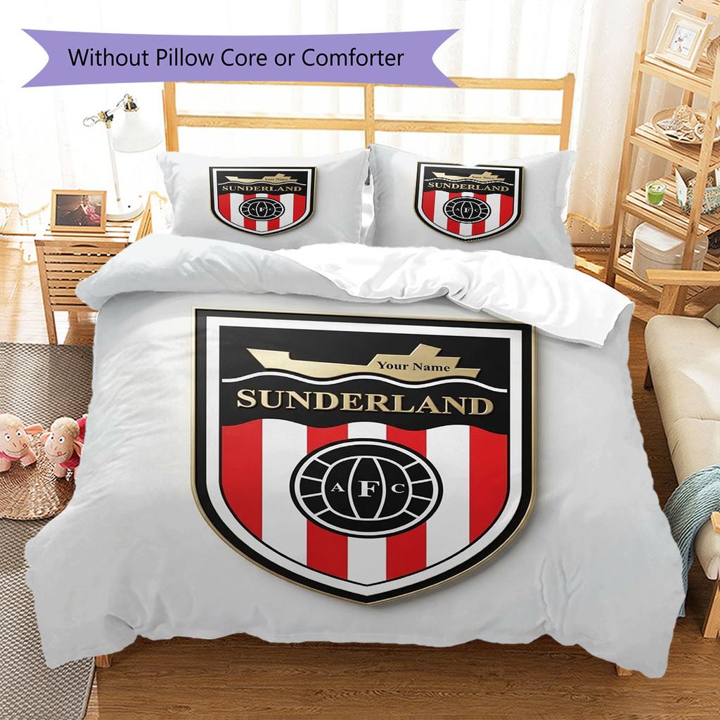 Sunderland A.F Custom Name Pattern Bedding,Quilt Set Quilt Cover Pillowcase Home Birthday Gift(1 * duvet cover + 2 * pillowcase, without core)