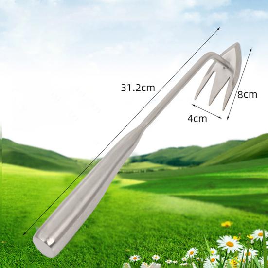 Heavy Duty Weed Puller Stainless Steel Garden Weeding Tool with 3 or 4 Teeth Uprooting Manual Weeder with Long Handle