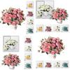 Artificial Flowers Fake Roses Bunche Bouquet Elegant Realistic Wedding Photography Prop Home Decor