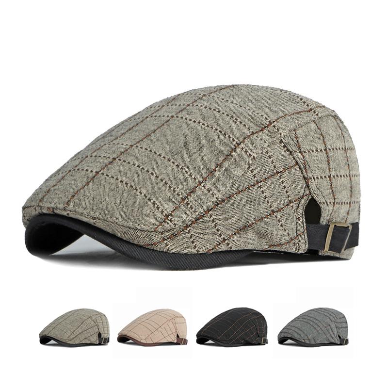 Britské retro barety pro muže Newsboy kšiltovky jaro podzim pléd baret Gatsby Painters Klobouky Driver Ivy Hat Gorro Hombre Boina