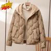 Women S Short Hooded Thick Cotton Padded Coat Loose Fit Winter Ladies Outerwear