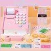 Wooden Play Supermarket Cash Register Toy For Kids With Realistic Scanner And Drawer