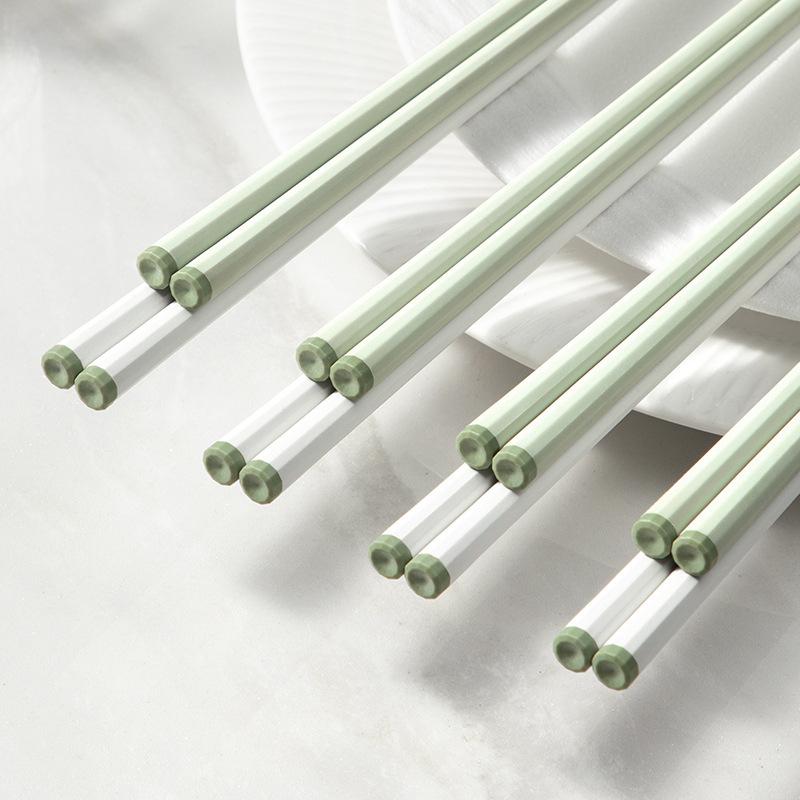 5 Pairs Alloy Chopsticks Food Grade Material High Temperature Resistant Healthy Anti Slip Mold Resistant Household Tableware
