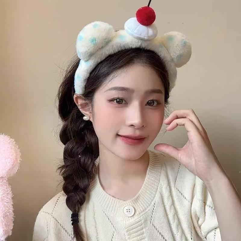 YJL3 Cute Shark Cake Wave Point Headband Makeup Hair Hoop Amusement Park Photography Prop for Women Girl Hair Accessories