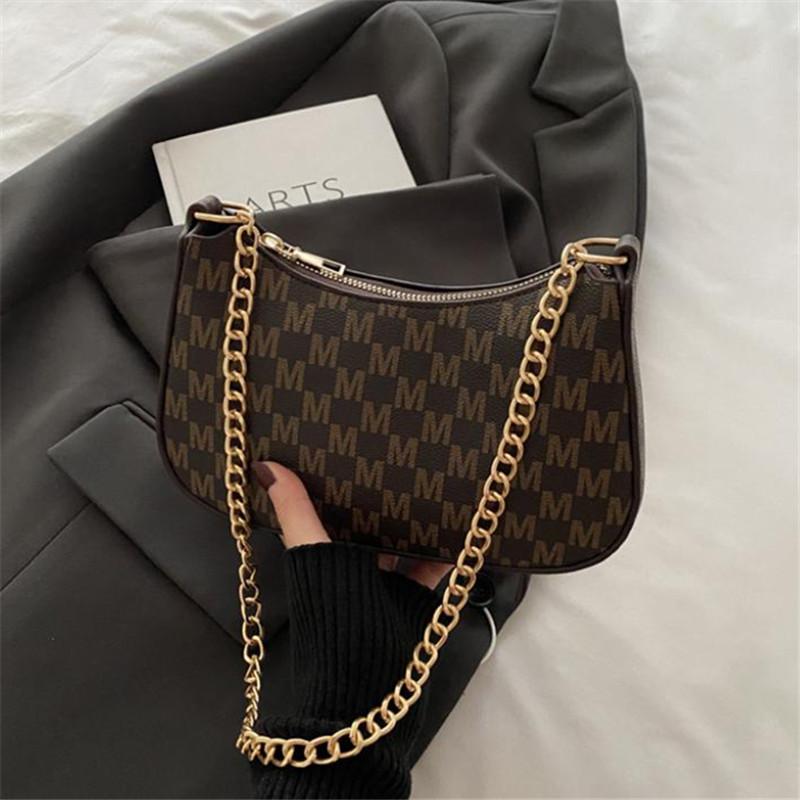 Müheloser Retro-Chic Stil Halbmond-Tasche, Goldene Kettenriemen, Vielseitig Konvertierbare Umhängetasche/Handtasche für Frauen Tägliche Nutzung