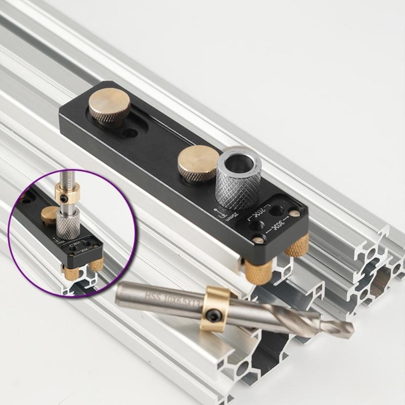 Aluminum Alloy Single Hole Punch Tool Woodworking Drilling Locator Suitable For Architects & Home Renovation Enthusiasts