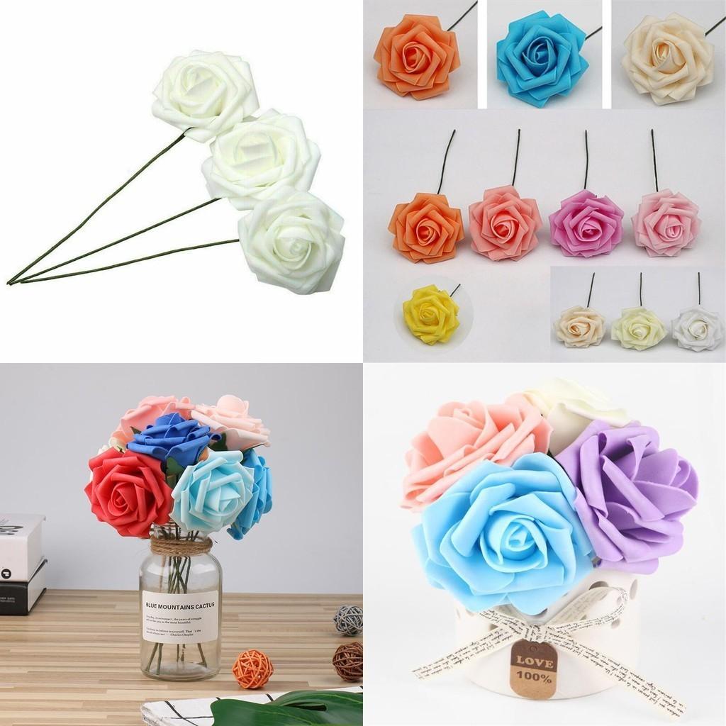50pcs Artificial Foam Roses In Vibrant Colors Perfect For Wedding Party Decor And Bouquets