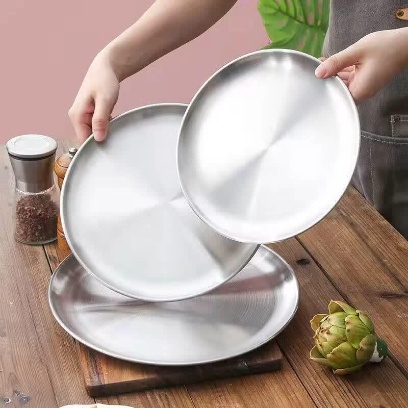 Korean Style Stainless Steel Round Plates