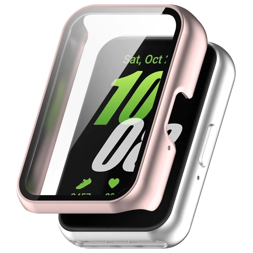 Capa Protetora para Smartwatch Samsung Galaxy Fit 3 SM-R390 Caixa de Relógio em PC com Vidro Temperado Anti-Queda Anti-Arranhão Caixa de Relógio