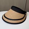 Straw empty top sun protection hat women's summer eaves headband sun hat UV protection fashion versatile sun hat