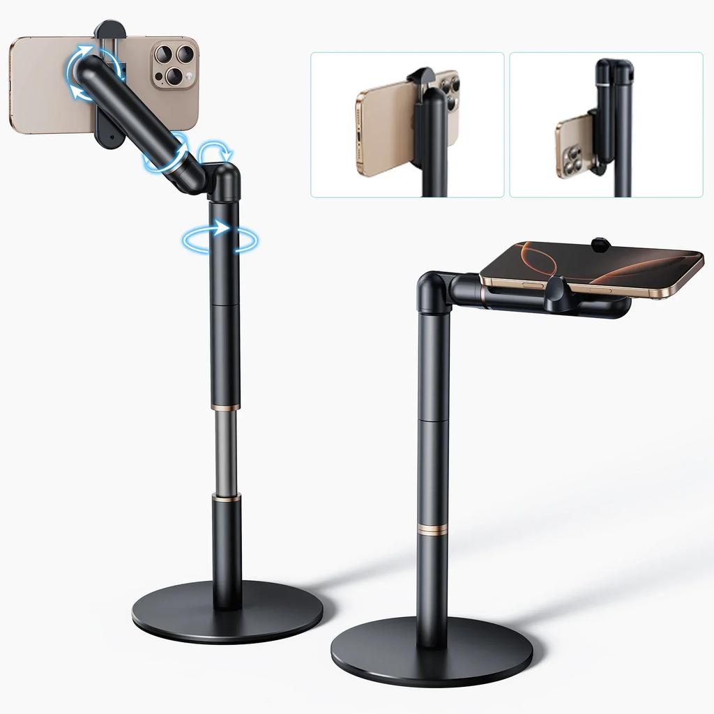 Eary Phone Holder For Desk Flexible Adjustable Multi-Functional Stand For Video Recording Compatible With 4.7-7 Inches Devices