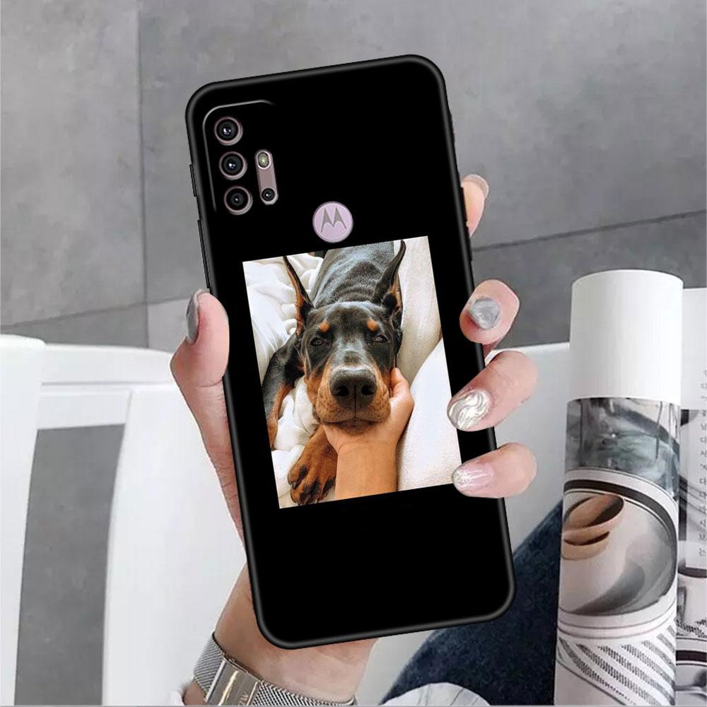 Animal Dachshund Doberman Dog Soft Case For Motorola G60 G30 Edge 20 30 G22 G9 Play G52 G8 G9 Power G50 One Fusion Phone Coque