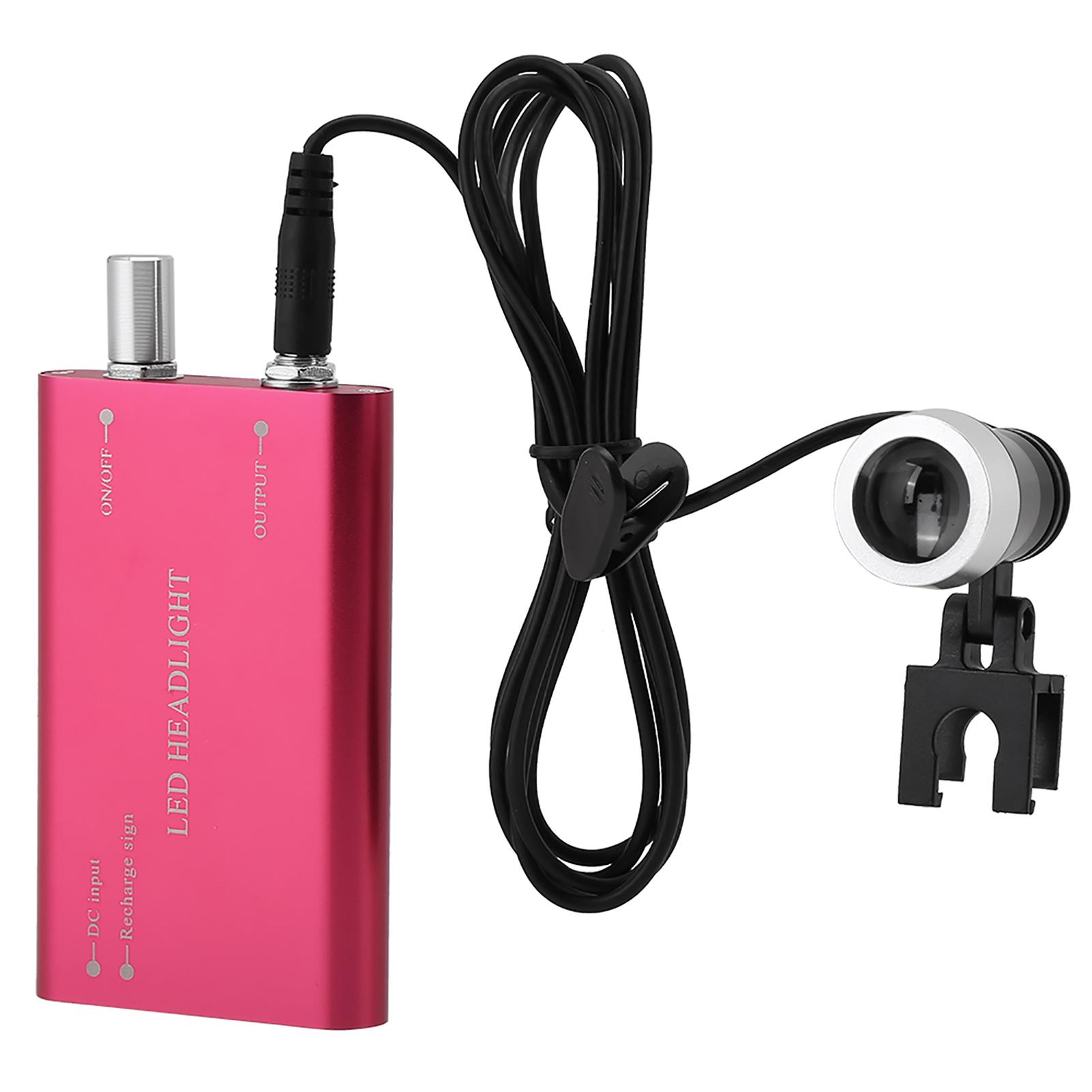 1 lampe frontale LED portable pour dentiste et chirurgie, idéale pour les loupes pink