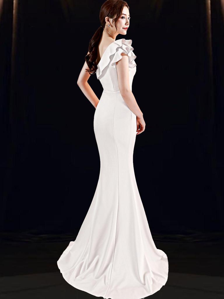 Elegantes Damen-Abendkleid mit asymmetrischem Ein-Schulter-Design - Sexy, figurbetont, Meerjungfrau-Schnitt für Events & Bankette