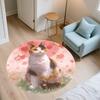 Pink calico cat pattern round rug,Carpet Rug for Living Room Bedroom  Playroom ,Non-slip Floor Mat,Holiday Gifts and Birthday Gifts.