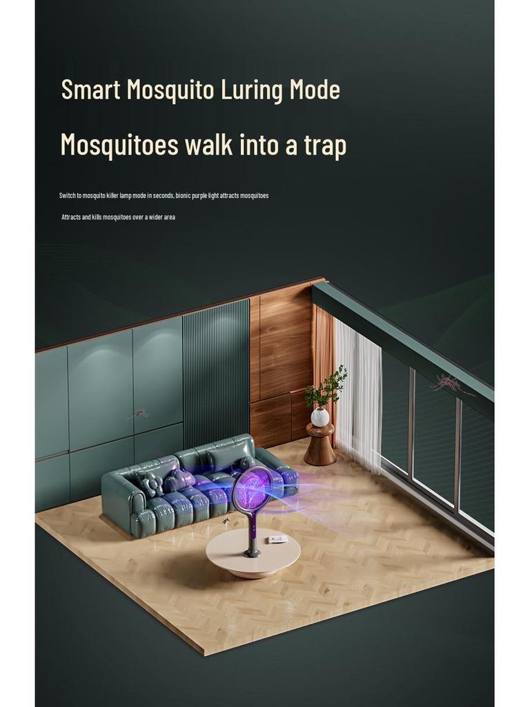 Wall-Mounted Rotating Rechargeable Electric Mosquito Swatter & Killer