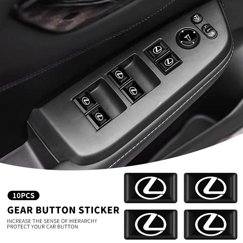 10 Pièces Décoration Extérieure/Intérieure de Voiture Epoxy 3D Petits Autocollants Décalcomanie Pour Lexus F-SPORT ES RX NX LS UX LM LX GX LC RZ IS CT GS RC HS